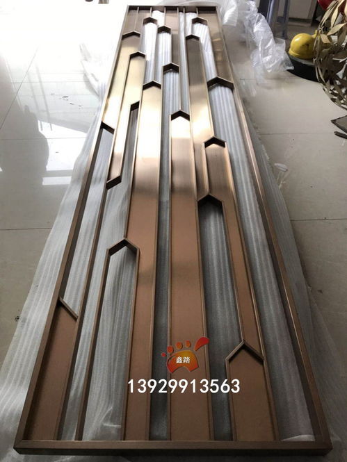 酒店大堂裝飾金屬屏風(fēng)與客廳不銹鋼隔斷 來(lái)圖定制玫瑰金不銹鋼花格與集成房屋的完美融合